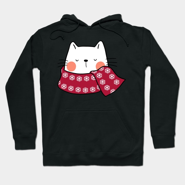 Winter Cat Happy New Year Hoodie by Mai-Hime 